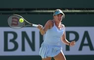 Linda Fruhvirtova at the 2023 BNP Paribas Open.